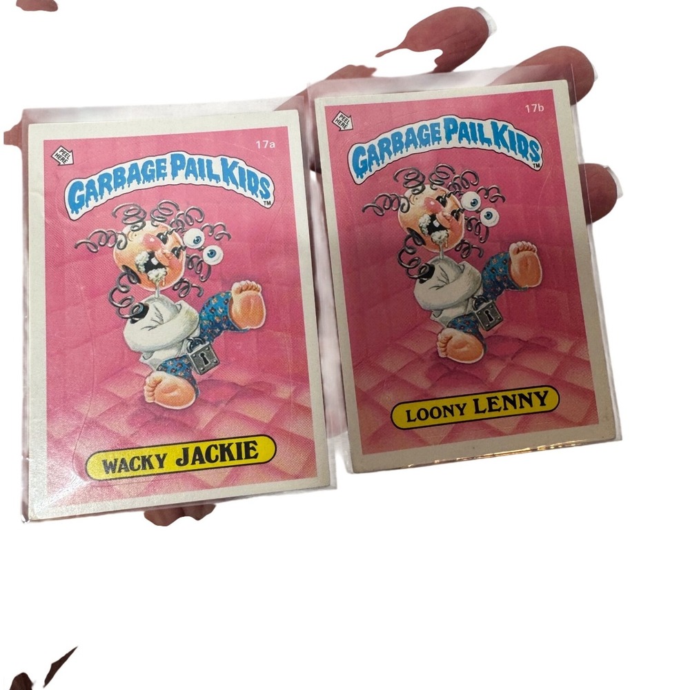 1985 Garbage Pail Kids Series 1 Wacky Jackie 17a Loony Lenny 17b Topps Cards
